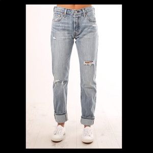 Levi’s 501 high waisted original destroyed jean
